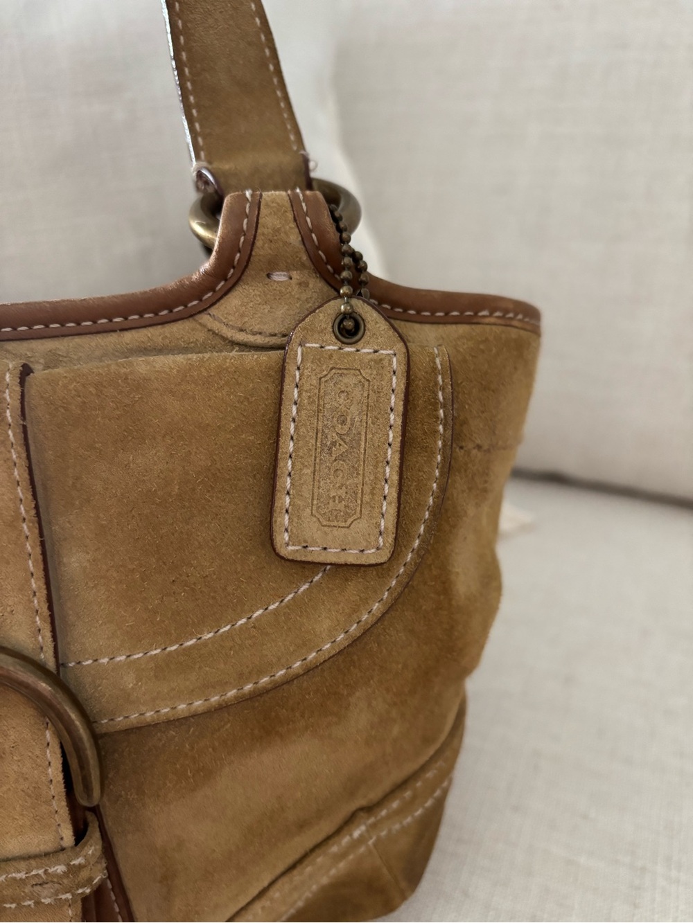 ππ¦ Vintage Coach Hampton Suede Buckle Mini Satchel - Picture 3 of 15